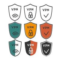 hand drawn doodle vpn shield illustration logo sign illustration vector