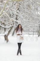 Young woman at winter photo