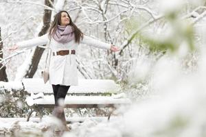 Young woman at winter photo