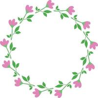 Beautiful flower pattern circular frame design, Border element with flower creation. vector
