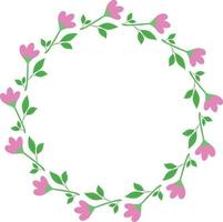 Beautiful flower pattern circular frame design, Border element with flower creation. vector