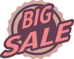 Big sale label illustration, flat tag element design. vector
