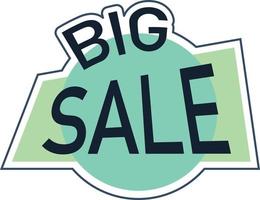 Big sale label illustration, flat tag element design. vector