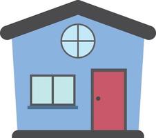 Cartoon house illustration, cottage building in flat style. vector