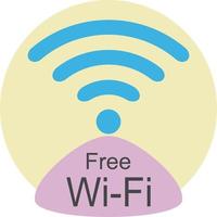 icono de wi-fi gratis de estilo plano. símbolo de red para conexión a Internet. vector