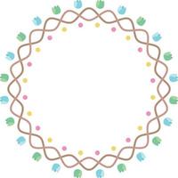 Beautiful flower pattern circular frame design, Border element with flower creation. vector