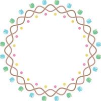 hermoso diseño de marco circular con patrón de flores, elemento de borde con creación de flores. vector