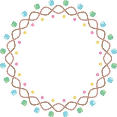 Beautiful flower pattern circular frame design, Border element with flower creation.