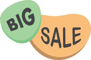 Big sale label illustration, flat tag element design. vector