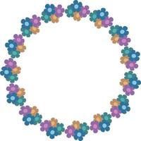 Beautiful flower pattern circular frame design, Border element with flower creation. vector