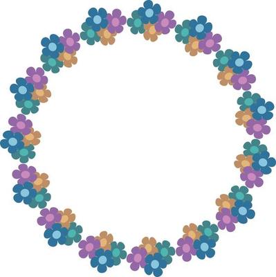 Beautiful flower pattern circular frame design, Border element with flower creation.