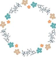 hermoso diseño de marco circular con patrón de flores, elemento de borde con creación de flores. vector