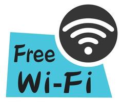 icono de wi-fi gratis de estilo plano. símbolo de red para conexión a Internet. vector