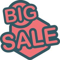 Big sale label illustration, flat tag element design. vector