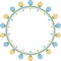 Beautiful flower pattern circular frame design, Border element with flower creation. vector