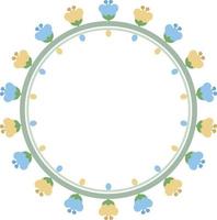 hermoso diseño de marco circular con patrón de flores, elemento de borde con creación de flores. vector