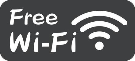 icono de wi-fi gratis de estilo plano. símbolo de red para conexión a Internet. vector