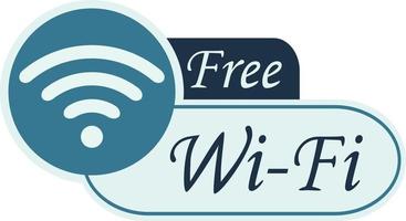 icono de wi-fi gratis de estilo plano. símbolo de red para conexión a Internet. vector