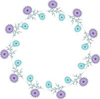 Beautiful flower pattern circular frame design, Border element with flower creation. vector