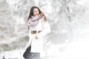 Young woman at winter photo