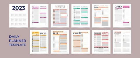 Daily planner printable template Vector. vector