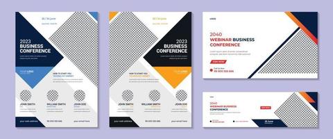 Corporate and Modern business conference poster or flyer design template. vector