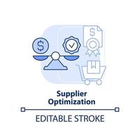 Supplier optimization light blue concept icon vector