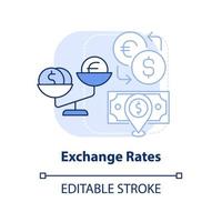 Exchange rates light blue concept icon vector