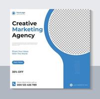 Creative Marketing Agency Banner Design, Business Social Media Post Template, Pro Vector