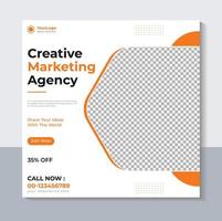 Creative Marketing Agency Banner Design, Modern Social Media Post Template, Web Banner, Sale Banner, Pro Vector