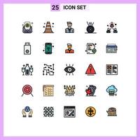 conjunto de 25 iconos de interfaz de usuario modernos signos de símbolos para elementos de diseño de vectores editables de medallas de negocios ejecutivos de empresas modernas