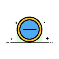 Interface Minus User  Business Flat Line Filled Icon Vector Banner Template