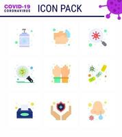 conjunto de iconos de prevención de coronavirus 25 protección de propagación azul análisis de corona de agua coronavirus viral 2019nov elementos de diseño de vector de enfermedad