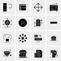 16 iconos de negocios universales vector ilustración de icono creativo para usar en proyectos relacionados con la web y dispositivos móviles