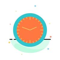 Clock Office Time Wall Watch Abstract Flat Color Icon Template vector