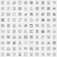 Set of 100 Creative Business Line Icons vector