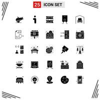 25 iconos creativos, signos y símbolos modernos de codificación de elementos de diseño de vectores editables de coche, computadora, furgoneta y agua