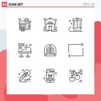 9 Creative Icons Modern Signs and Symbols of fan service celebration wifi present Editable Vector Design Elements