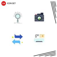 conjunto de 4 iconos modernos de la interfaz de usuario símbolos signos para el proceso de proceso de flechas seo dejó elementos de diseño vectorial editables vector