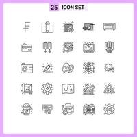 25 Creative Icons Modern Signs and Symbols of player amplifier schedule engineering circuit Editable Vector Design Elements