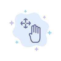 Hand Hand Cursor Up Hold Blue Icon on Abstract Cloud Background vector