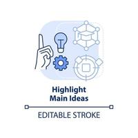 Highlight main ideas light blue concept icon vector