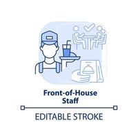 Front-of-house staff light blue concept icon vector