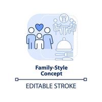 Family-style restaurant light blue concept icon vector