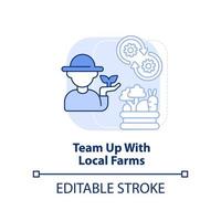 Team up with local farms light blue concept icon vector