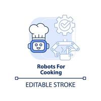 robots para cocinar icono de concepto azul claro vector