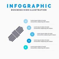 conjunto de paquete de cuerda plantilla de infografía azul plantilla de icono de línea de vector de 5 pasos