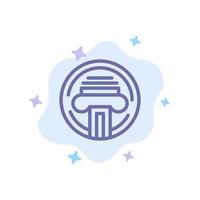 Printer Type Typewriter Writer Blue Icon on Abstract Cloud Background vector