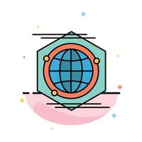 Globe Polygon Space Idea Abstract Flat Color Icon Template vector