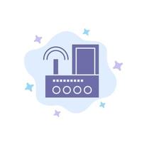 Router Device Signal Wifi Radio Blue Icon on Abstract Cloud Background vector